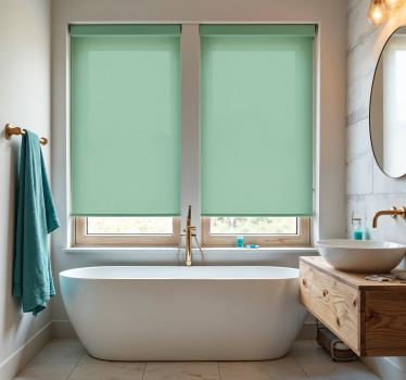 Cortina roller baño verde agua - TenVinilo