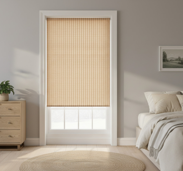 Cortina roller beige efecto textura yute - TenVinilo