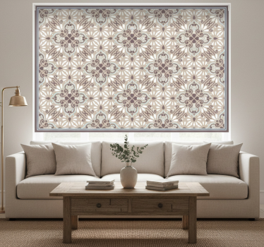 Cortina roller beige mosaico blanco beige - TenVinilo