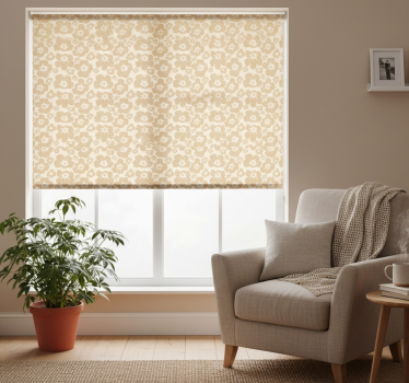 Cortina roller beige amapolas beige - TenVinilo