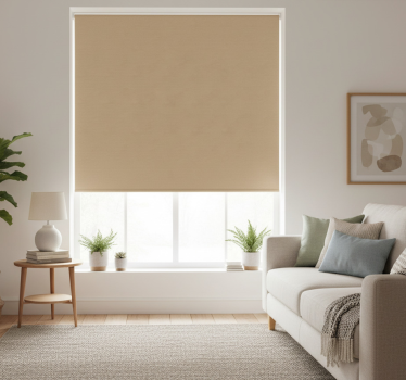 Cortina roller beige aspecto yute natural - TenVinilo