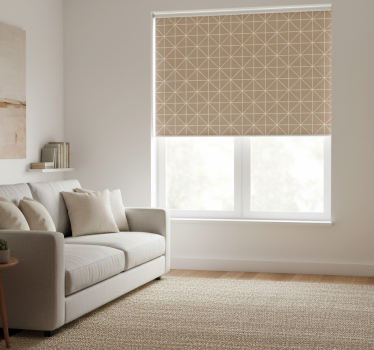 Cortina roller beige azulejo beige estampado - TenVinilo