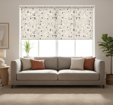 Cortina roller beige beige terrazo - TenVinilo