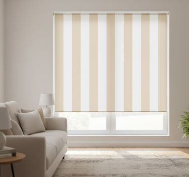 Cortina roller beige colores blanco y beige - TenVinilo
