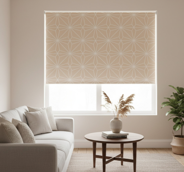 Cortina roller beige con estampado de estrellas beige - TenVinilo