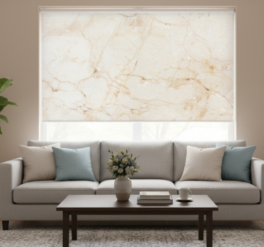 Cortina roller beige efecto mármol blanco clásico - TenVinilo