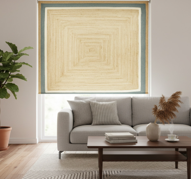 Cortina roller beige efecto patrón túnel - TenVinilo