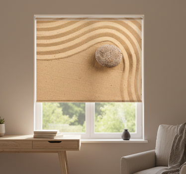 Cortina roller beige esfera zen texturizada - TenVinilo