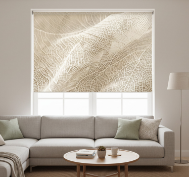 Cortina roller beige hojas minimalistas - TenVinilo
