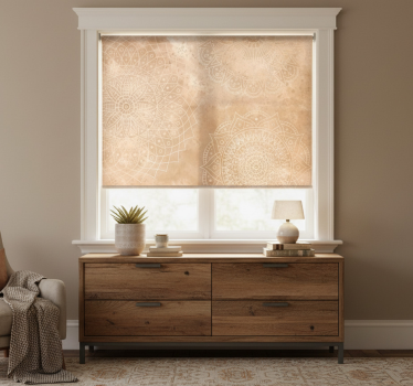 Cortina roller beige mandalas vintage - TenVinilo