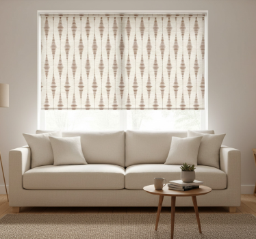 Cortina roller beige mousse de chocolate ikat - TenVinilo