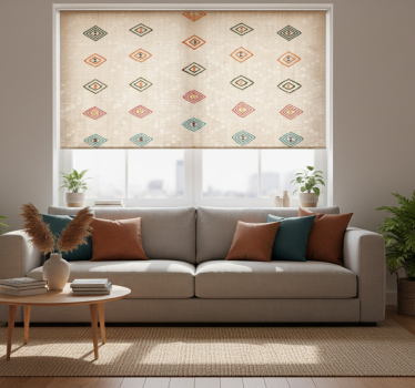 Cortina roller beige ojos jogol - TenVinilo