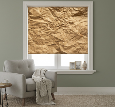 Cortina roller beige papel arrugado marrón - TenVinilo