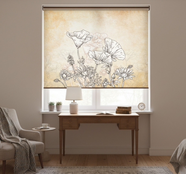 Cortina roller beige pradera vintage - TenVinilo