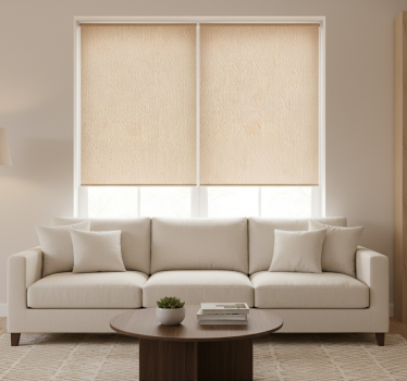 Cortina roller beige rayas anchas color beige - TenVinilo