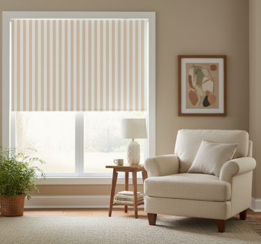 Cortina roller beige rayas beige - TenVinilo