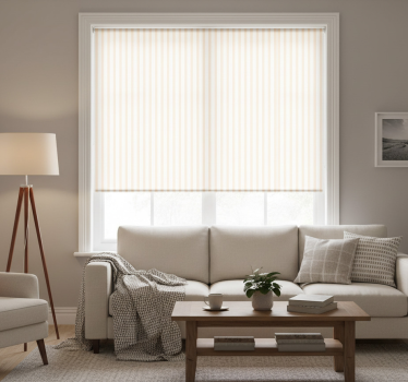 Cortina roller beige rayas finas blancas y beige - TenVinilo