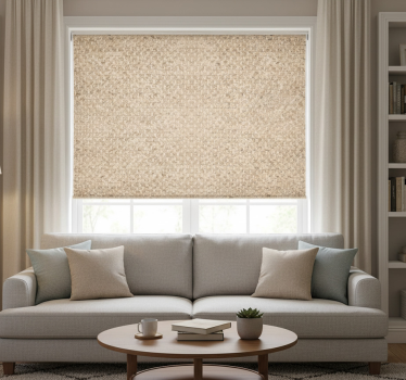 Cortina roller beige tejido beige - TenVinilo