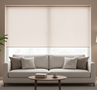 Cortina roller beige tejido lino sutil - TenVinilo