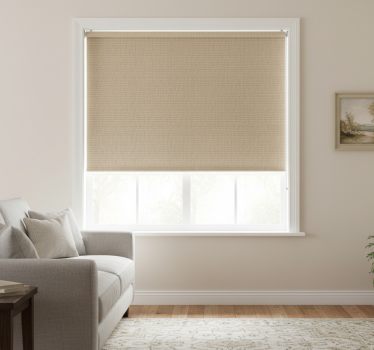 Cortina roller beige tejido monocolor beige - TenVinilo