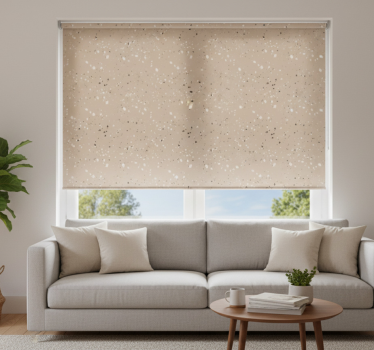 Cortina roller beige textura beige terrazzo - TenVinilo
