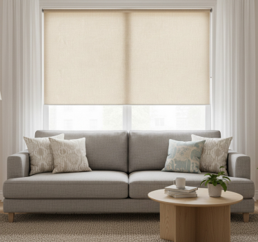 Cortina roller beige textura líneas beige - TenVinilo
