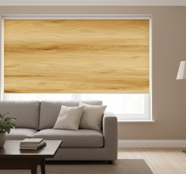Cortina roller beige textura madera clara realista - TenVinilo