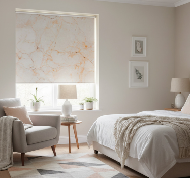 Cortina roller beige textura mármol - TenVinilo
