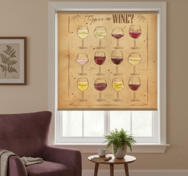 Cortina roller beige tipo de vino beige - TenVinilo