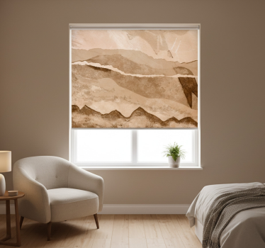 Cortina roller beige tiras de papel - TenVinilo