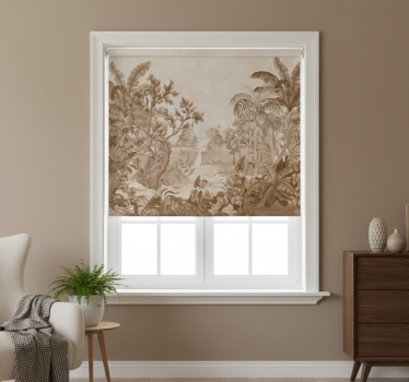 Cortina roller beige vistas de una selva tropical - TenVinilo