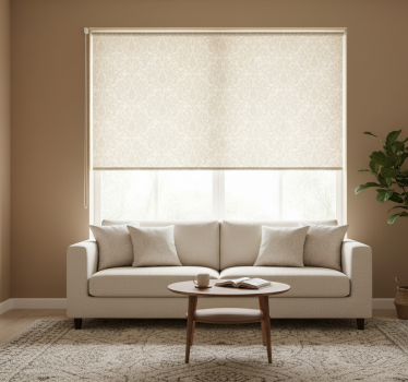 Cortina roller beige motivo archibald - TenVinilo