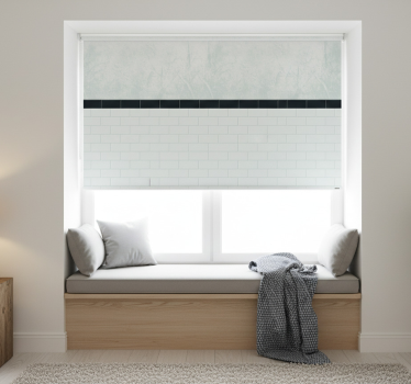 Cortina roller blanca azulejos blancos - TenVinilo