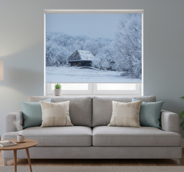 Cortina roller blanca hogar del patio nevado - TenVinilo