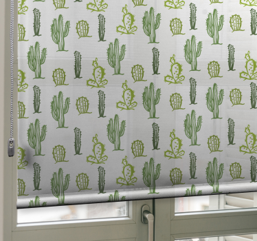 Cortina roller cactus patrón verde - TenVinilo