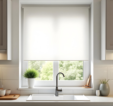 Cortina roller cocina blanco monocolor - TenVinilo