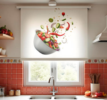 Cortina roller cocina ensalada fresca - TenVinilo