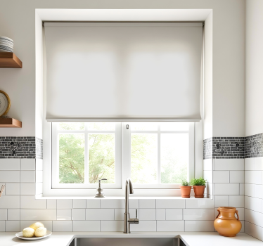 Cortina roller cocina monocolor gris claro - TenVinilo