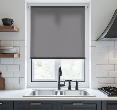 Cortina roller cocina monocolor gris oscuro - TenVinilo
