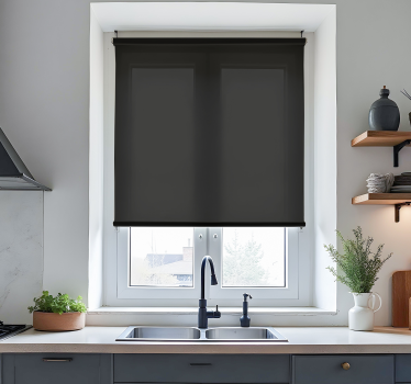 Cortina roller cocina monocolor negro - TenVinilo