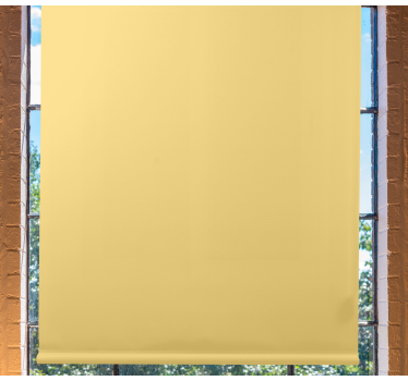Cortina roller color tono amarillo suave - TenVinilo