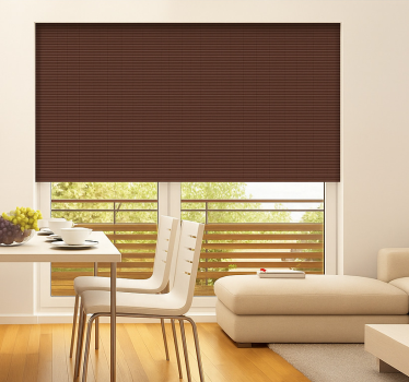 Cortina roller comedor efecto bambú marrón chocolate - TenVinilo