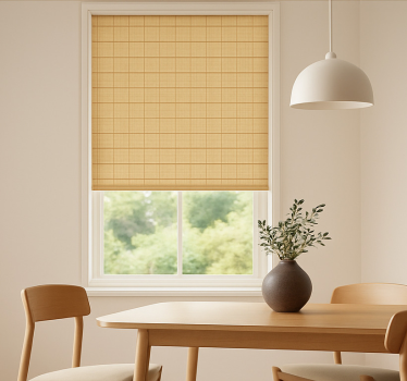 Cortina roller comedor efecto tejido beige - TenVinilo