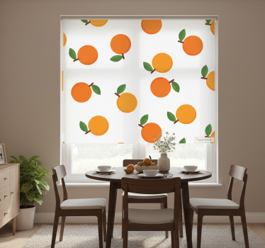 Cortina roller comedor naranjas elegantes - TenVinilo
