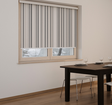 Cortina roller comedor paleta gris raya vertical - TenVinilo