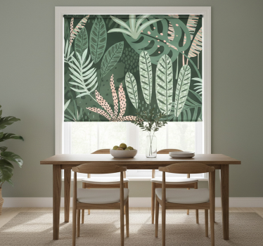 Cortina roller comedor palmeras de verano - TenVinilo