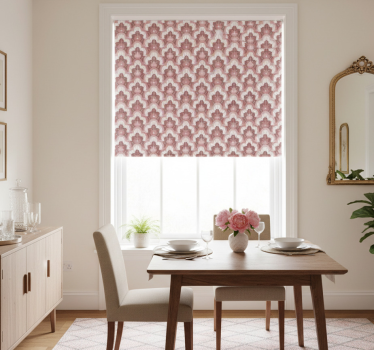 Cortina roller comedor papel pintado vintage rosa - TenVinilo