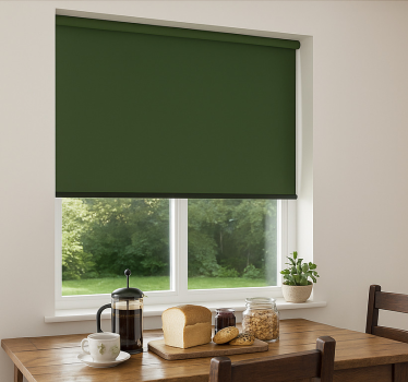 Cortina roller comedor verde oliva intenso - TenVinilo