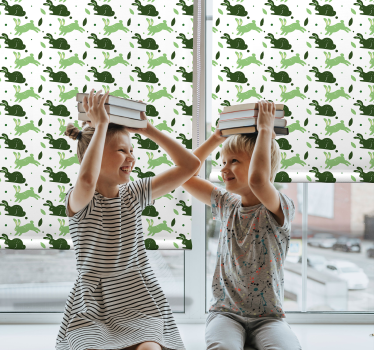 Cortina roller animales patrón de dinosaurio juguetón - TenVinilo