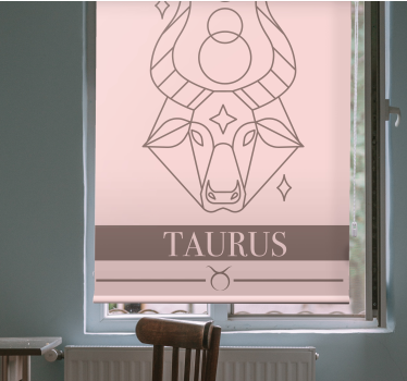 Cortina roller diseño zodiacal tauro rosa - TenVinilo